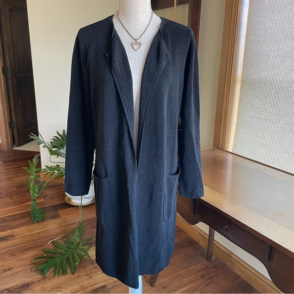 J. Crew Juliette Collarless Sweater Blazer in Black Linen Blend size S - Picture 2 of 11